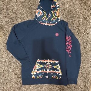 Hooey Navy Aztec Patterned Hoodie